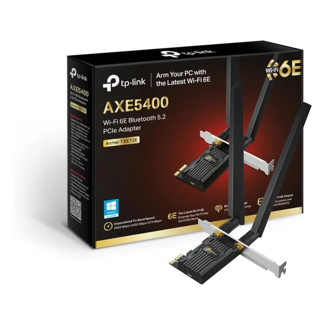 TP-Link AXE5400 TriBand WiFi 6E Bluetooth 5.2 PCI Express Adapter | Fast Speeds | Intel Chipset