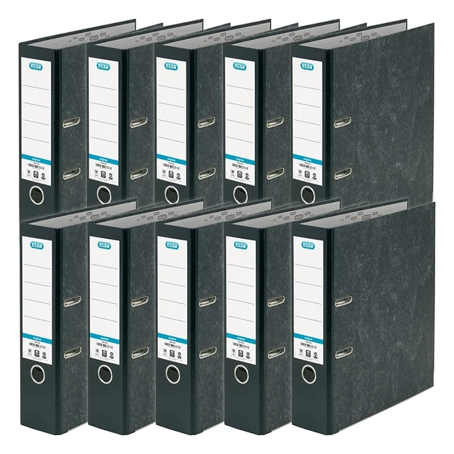 Elba A4 Lever Arch File - Pack of 10 Folders - Black - Durable  Spacious