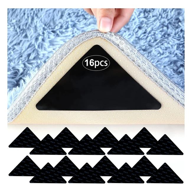 Tapis anti-dérapant AIQINU - 16 pcs - Adhérence incroyable - Lavable et réutilisable