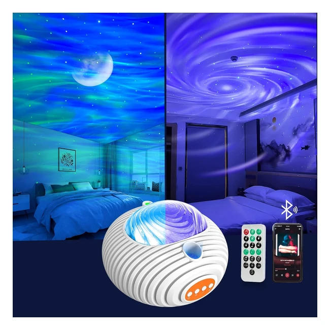 Proyector Estrellas Jirmerp Doble Efecto - Luz Nocturna Aurora Boreal y Vía Láctea - Control Remoto y Temporizador - Regalo para Adultos y Niños