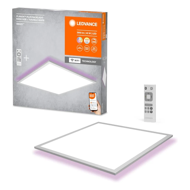 Lámpara de techo LEDVANCE LED WiFi, blanco, 40W, 3000lm, 3000-6500K, 60x60 cm, dimmable, controlable por app o asistentes de voz