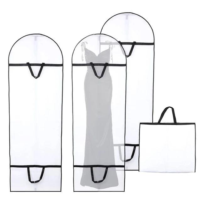 Lot de 2 housses vêtements suspendre 180x60cm, pliable, anti-poussière et anti-humidité