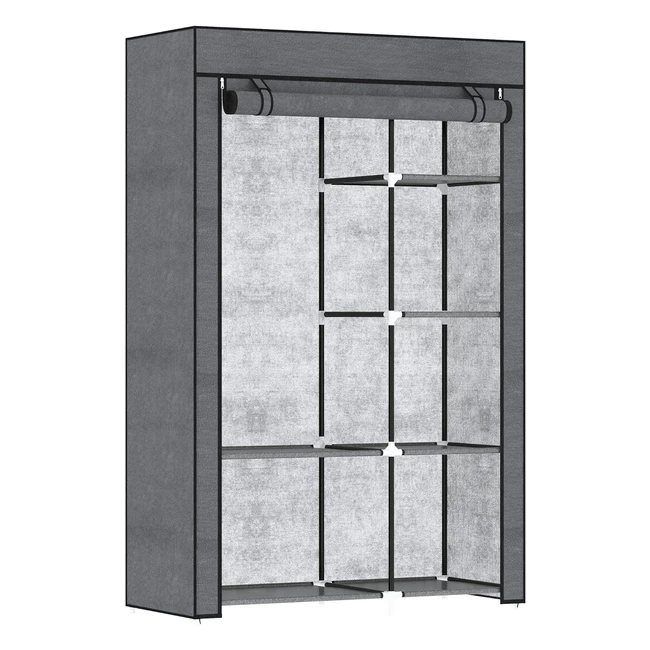 Armoire de Rangement Penderie HOMCOM 6 Niveaux Tissu Non-tiss Noir