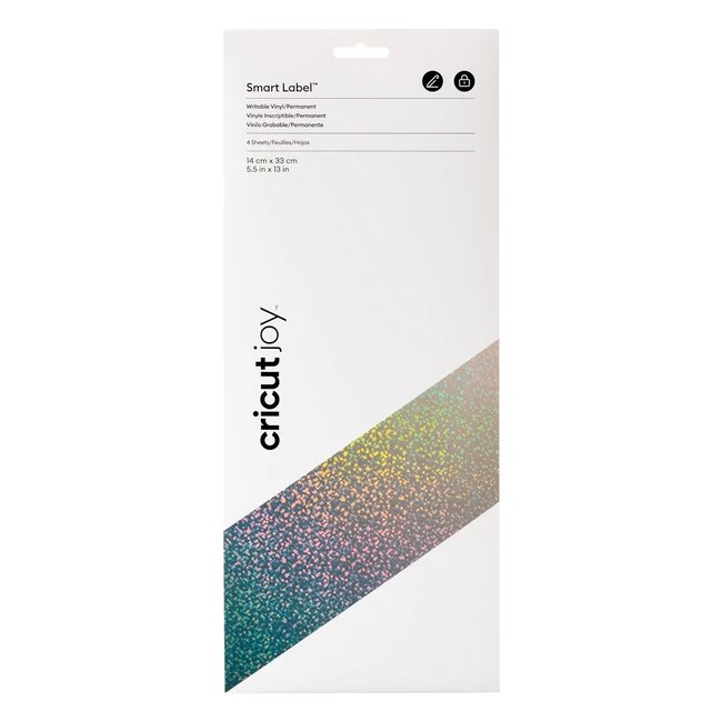 Vinilo hologrfico plateado Cricut Joy - 14cm x 33cm