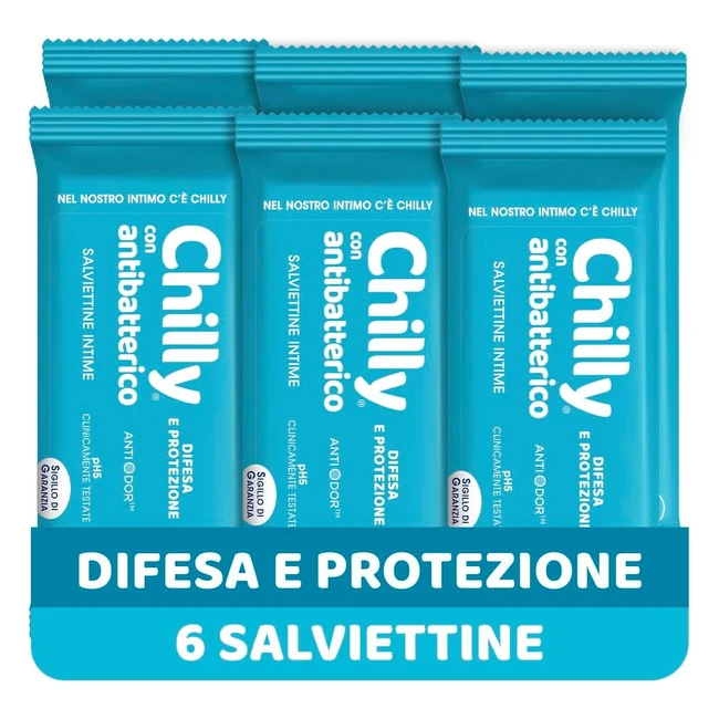 Chilly Salviettine Antibatteriche per lIgiene Intima - Confezione da 6 pezzi