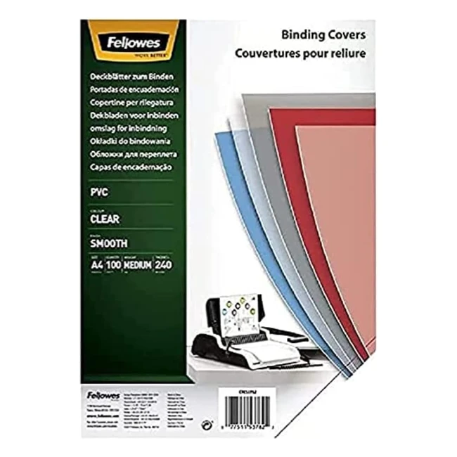 Copertine Fellowes 53762 PVC Trasparente A4 240 Micron - Confezione 100pz