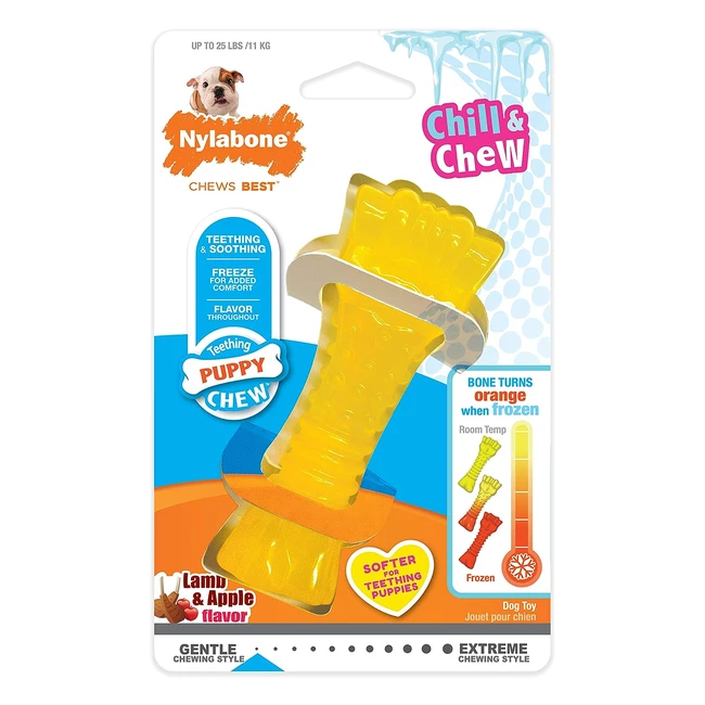Nylabone Puppy Teething Bone Toy - Lamb & Apple Flavor - Small (Up to 11kg)