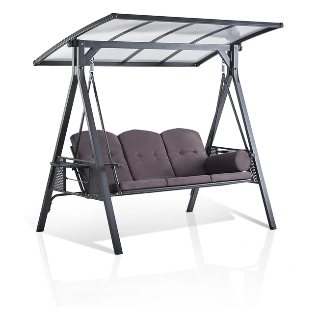 Balancelle de jardin 3 places Purple Leaf toit impermable confortable et rob