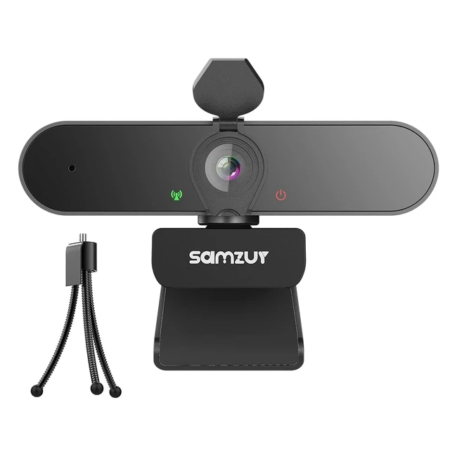 Webcam JigerJS Full HD 1080p avec micro intégré - Idéal pour YouTube, Skype, Zoom - Noir