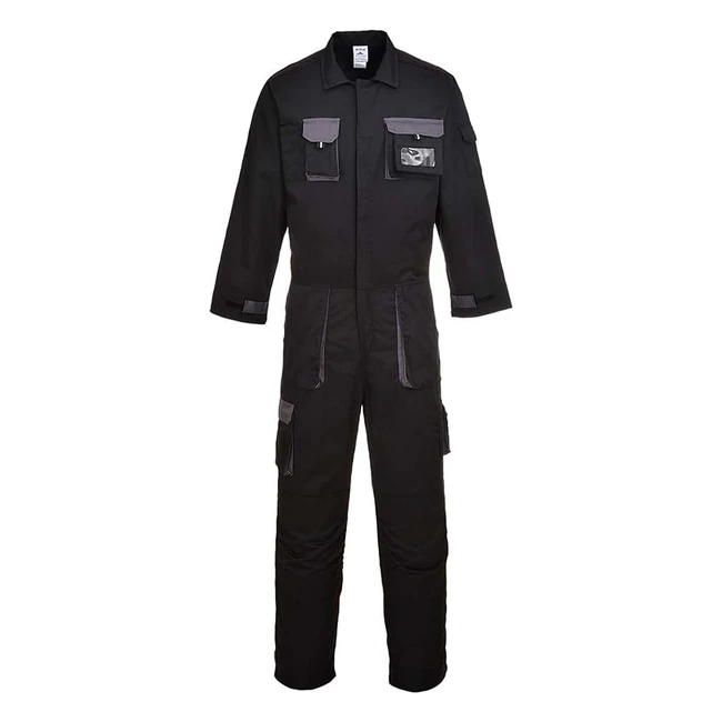 Combinaison Portwest Texo Contrast Noir Taille M - Référence TX15BKRM - Confort et Liberté de Mouvement