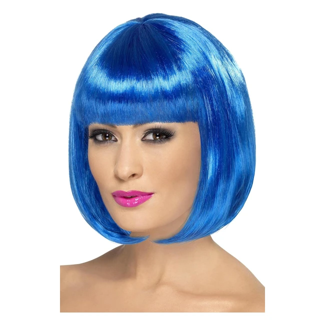 Parrucca Partyrama 12 pollici blu corta con frangetta