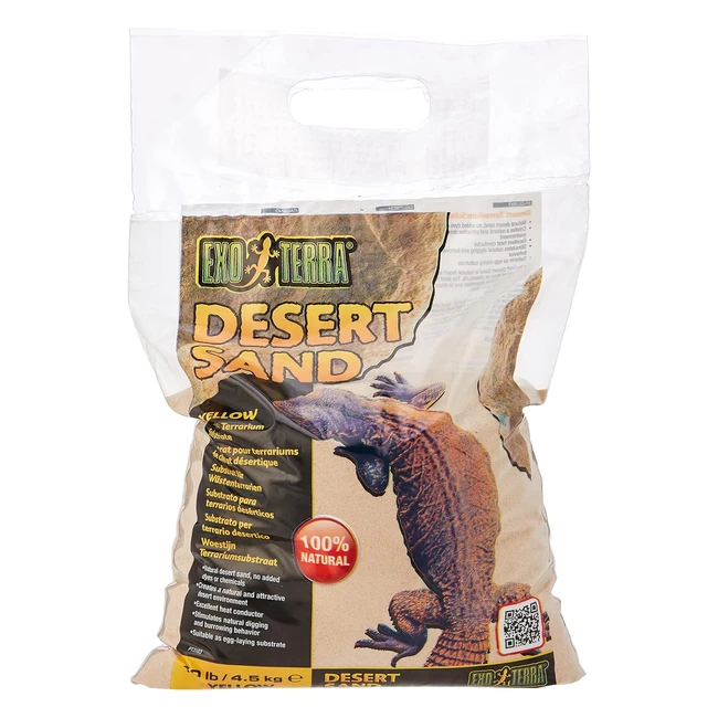 Exo Terra Desert Sand 45kg - Yellow, Natural Sand for Digging and Burrowing