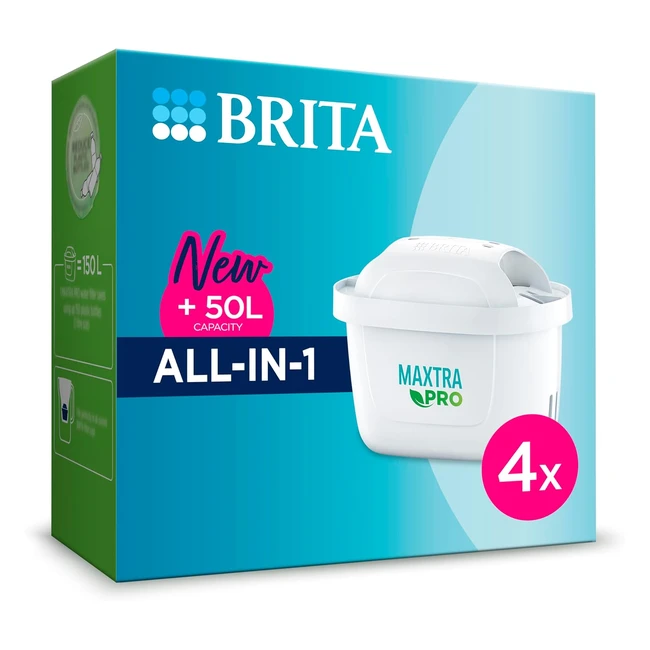 Brita Maxtra Pro Allin1 Water Filter Cartridge 4 Pack - Reduces Impurities & Enhances Taste