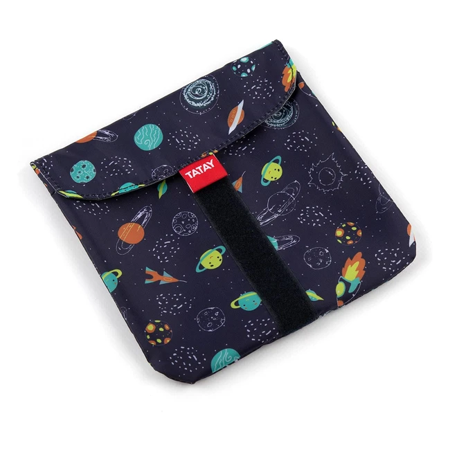 Tatay wiederverwendbare Sandwichbeutel, lebensmittelecht, waschbar, BPA-frei, verstellbar, rot mit weißen Punkten, 18 x 18 cm