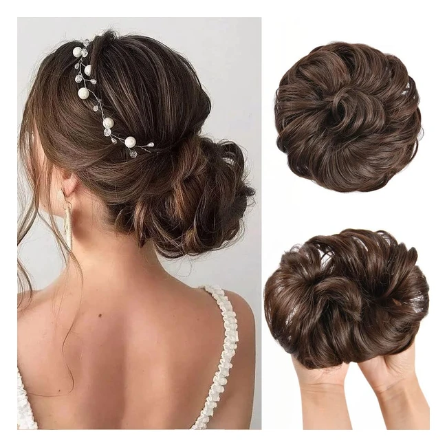 Messy Bun Hair Piece Updo Extensions  CurlyWavy  High-Quality Material