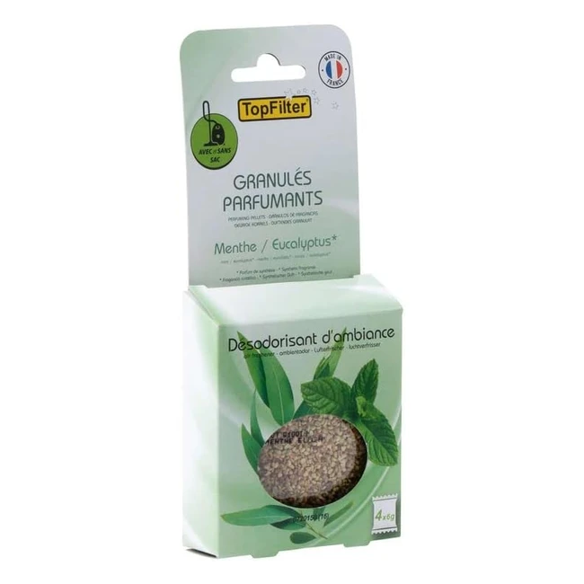 Sachets de granulés parfumants pour aspirateur - senteur menthe-eucalyptus - Topfilter 0720150