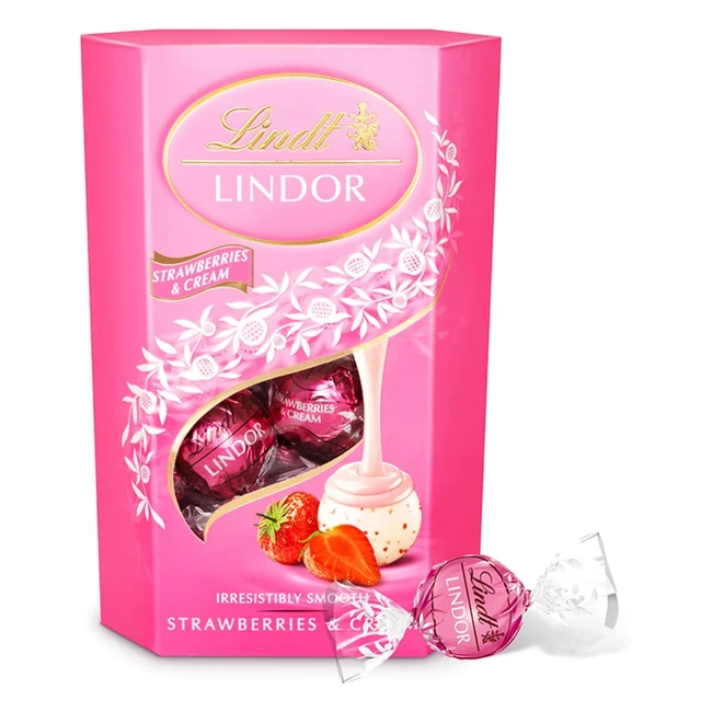 Lindt Lindor Chocolate Blanco y Fresa San Valentn - Caja de Bombones 16 Bombon