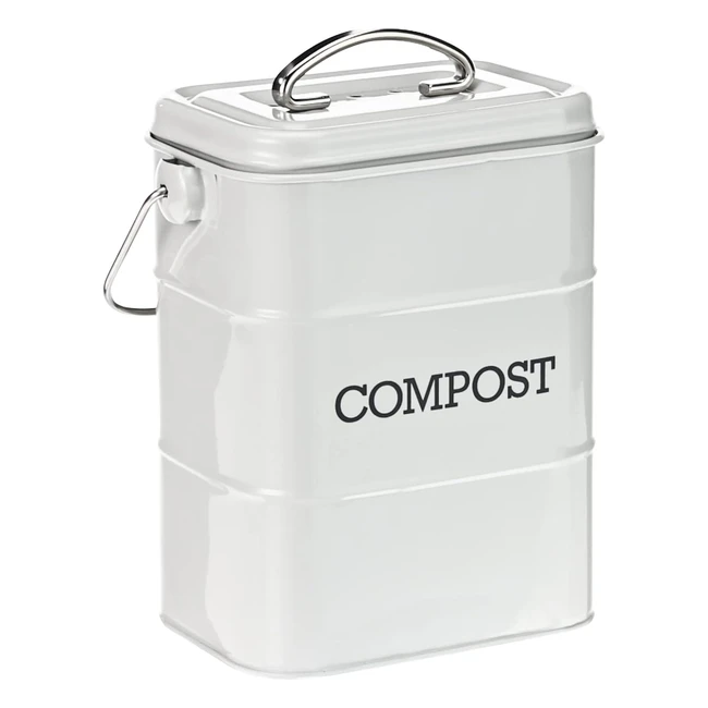 KitchenCraft Living Nostalgia Compost Bin - French Grey - 165 x 12 x 24 cm