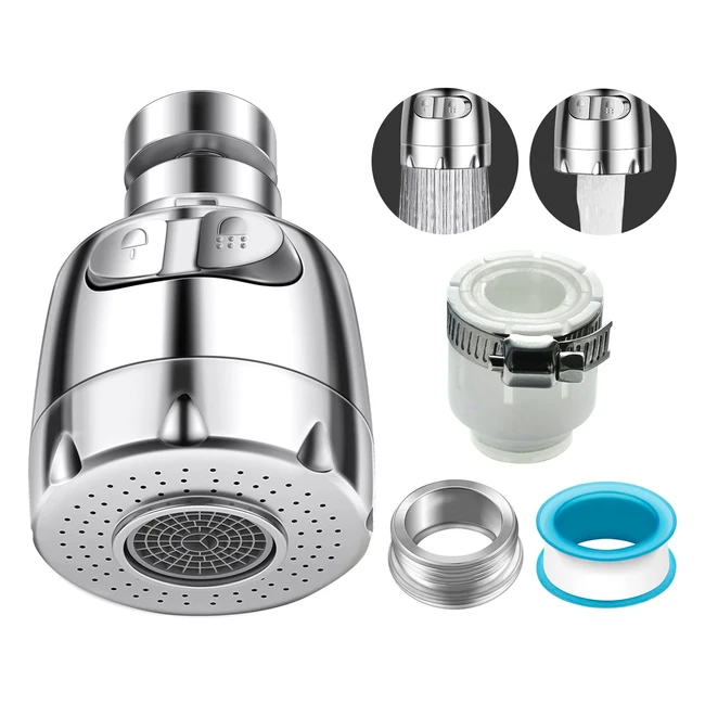 Aeratore Rubinetto Rompigetto Cucina 360 - 2 Modalit Flusso - Universale - A