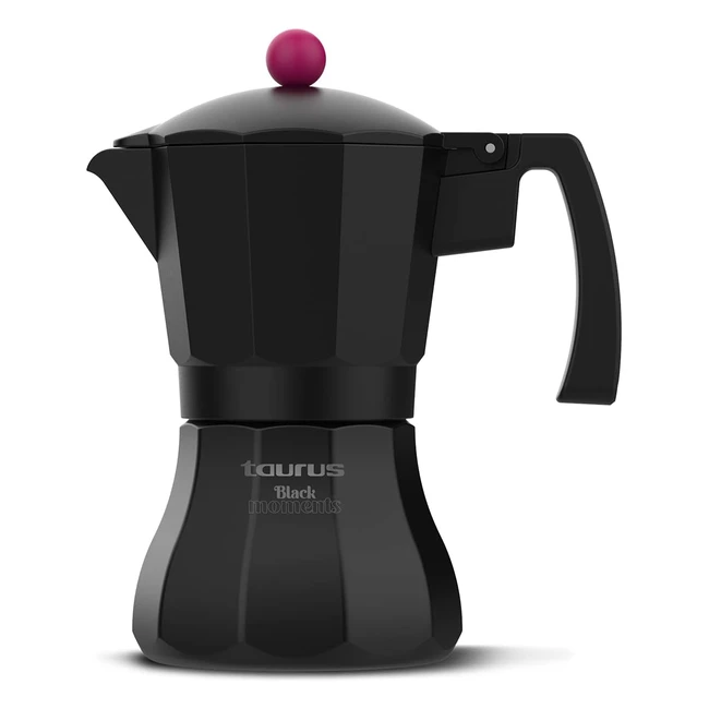 Taurus Black Moments 3 Moka Alluminio Nero - Caffettiera per 3 tazzine