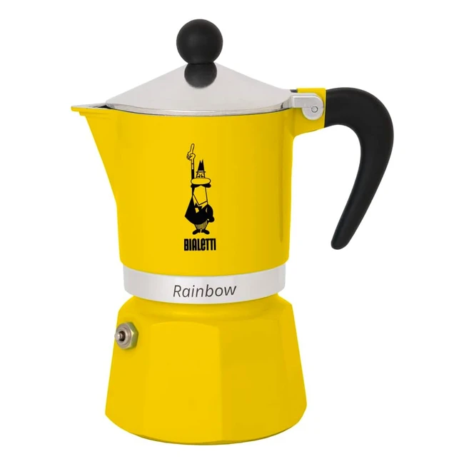 Cafetera italiana espresso Bialetti Rainbow, 1 taza, aluminio amarillo