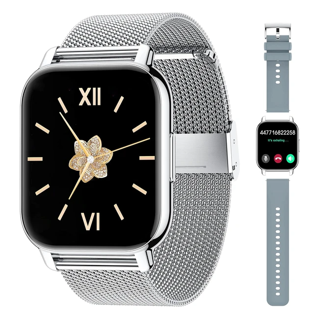 Popglory Smart Watch - Answer Calls, 185 Smartwatch, 2 Straps, Split Screen, 100 Sports Fitness Watch