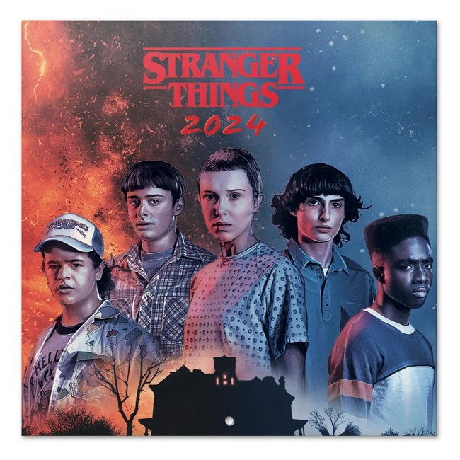 Calendario Pared Stranger Things 2024 - Planificador Mensual 30x30 cm