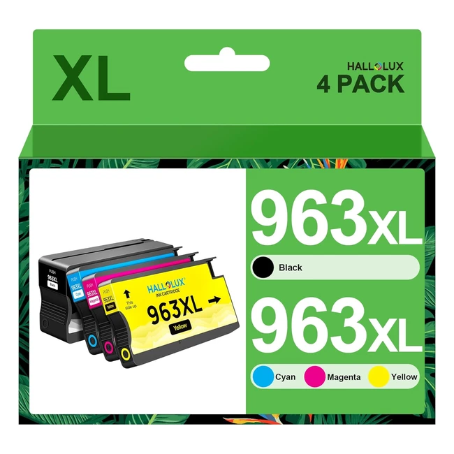 Cartouches d'encre Hallolux 963XL pour HP 963 963XL - OfficeJet Pro 9010 9012 9020 - 4 pack