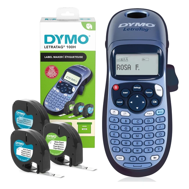 DYMO LetraTag LT100H Label Maker Starter Kit - Handheld Label Printer Machine - 