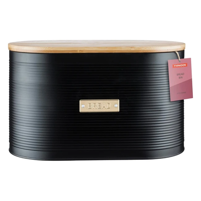 Typhoon Otto Black Bread Bin - Durable, 105L Capacity, Elegant Design
