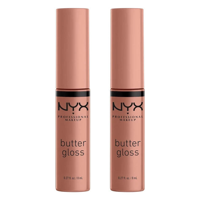 NYX Professional Makeup Butter Gloss Lucidalabbra Non Appiccicoso Madeleine 8 ml - Confezione da 2