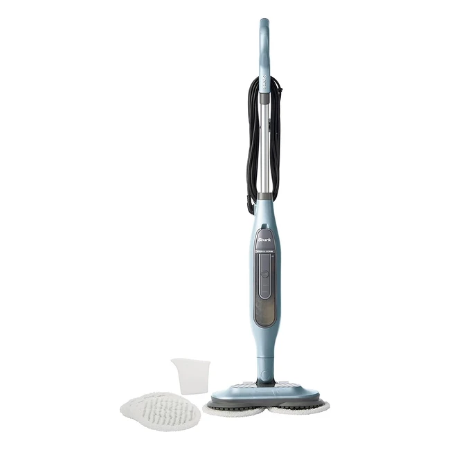 Shark Steam Mop Automatic Steam and Scrub with 2 Rotating Power Pads - Stain & Dirt Removal - 8m Cord - Blue