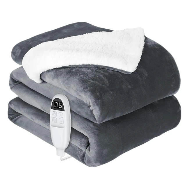 Manta eléctrica grande AnySun - 6 niveles de calor y temporizador - 180x130 cm