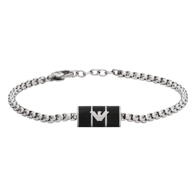 Emporio Armani Bracelet for Men - Essential Length 175195mm - Width 18mm - Silver Stainless Steel - EGS2920040