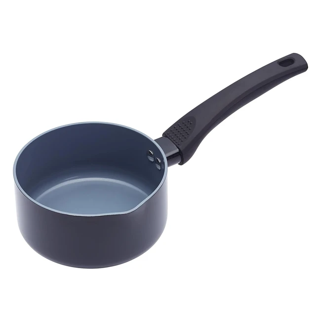 Masterclass Milk Pan 14cm - Ceramic Eco Pan with Pouring Lip - Aluminium - Black