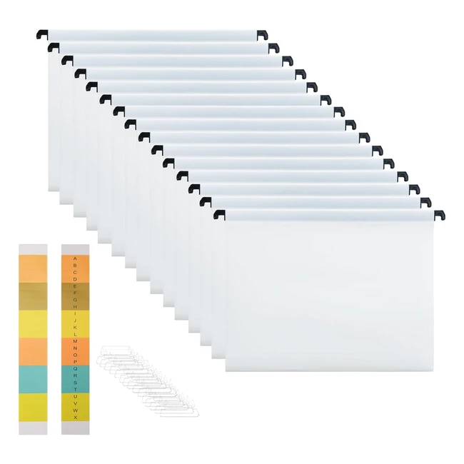 Merrynine A4 Suspension Files - 15pcs Polypropylene Filing Cabinet Organizers