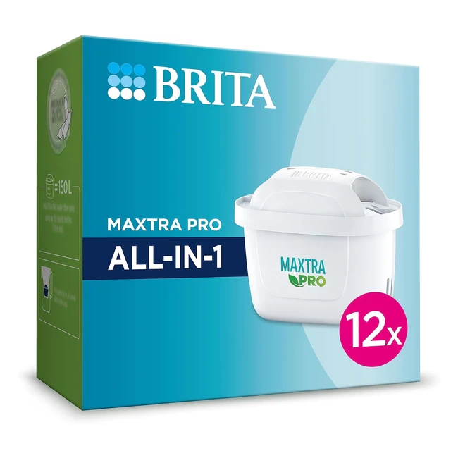 Brita Maxtra Pro Allin1 Water Filter Cartridge 12 Pack - Reduces Impurities Chl
