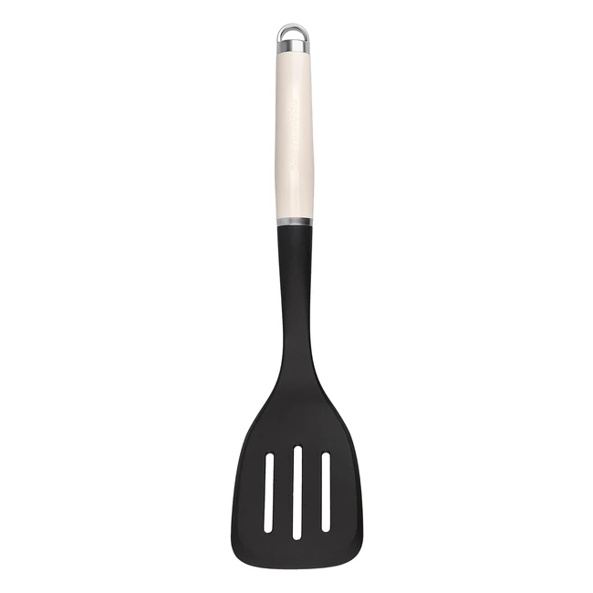 KitchenAid Slotted Turner Silicon Spatula - Almond Cream - Large Head - Heat Res