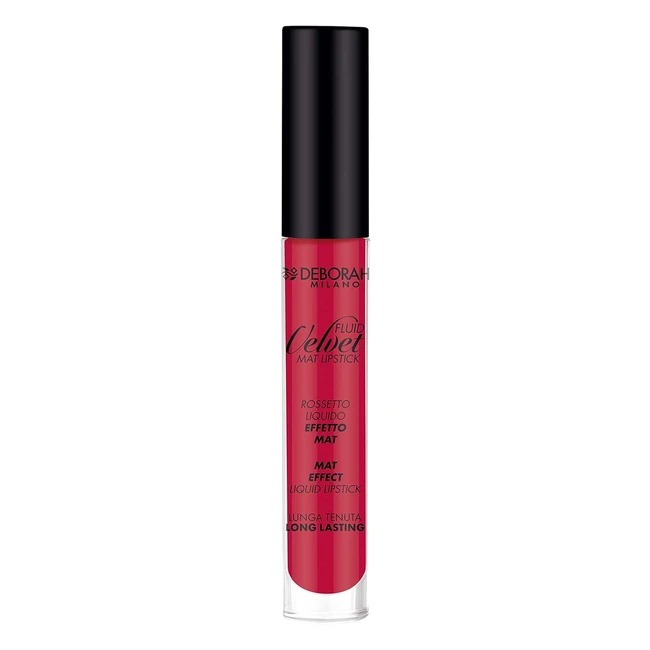 Rossetto Liquido Deborah Velvet N21 Poppy Red - Lunga Tenuta, Labbra Idratate e Vellutate