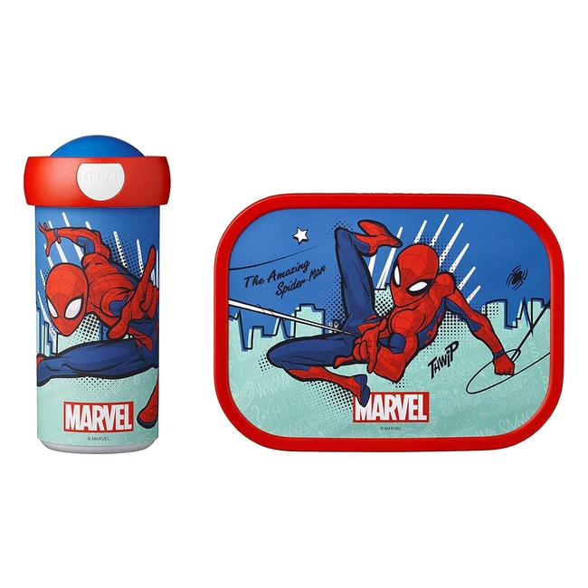 Set Déjeuner Campus Mepal - Tasse et Panier Repas pour Enfants - Sans BPA - 300ml/750ml - Spiderman