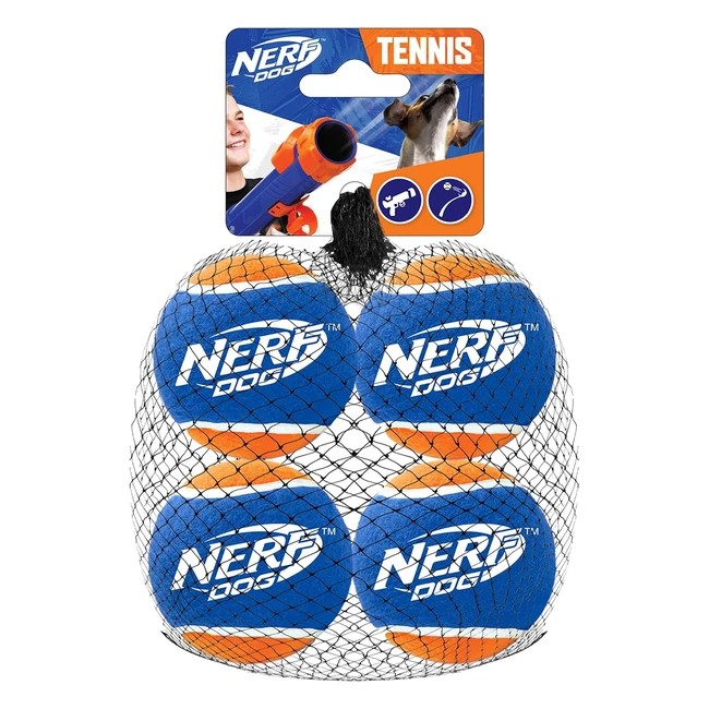 Nerf Dog Distance Tennis Balls 4 Pack - Lighter Balls for Extra Distance