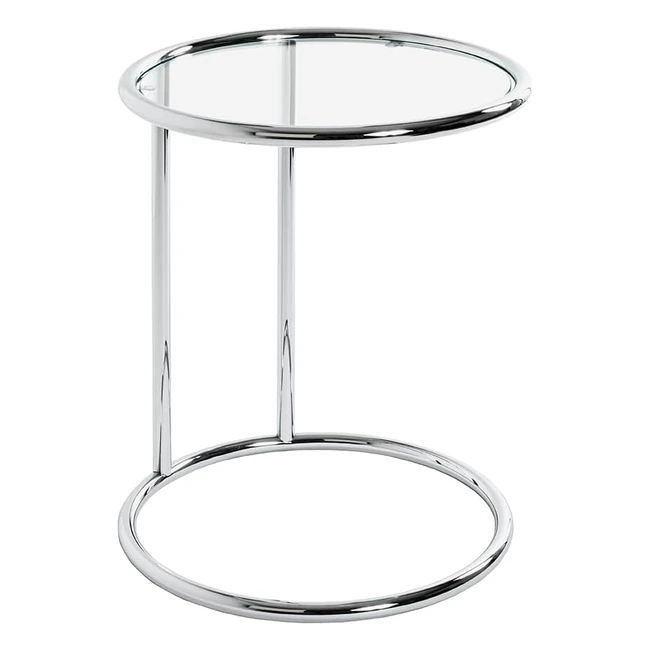 Tavolino da salotto Haku in metallo cromo - 45x55 cm - Design moderno