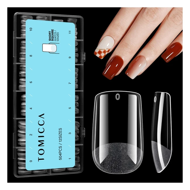 Tomicca 504 Capsules Amricaines Ongle Carr - 12 Tailles - Mat - DIY Nail Art
