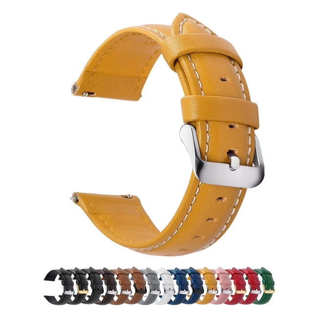 Bracelet Montre Cuir Véritable Fullmosa 20mm - 12 Couleurs - Axus Montre Bracelet - Dégagez Rapidement