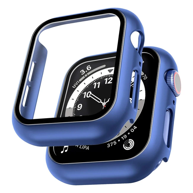 Coque de protection pour Apple Watch 40mm Series 6/5/4/SE - Verre trempé intégré - Bleu