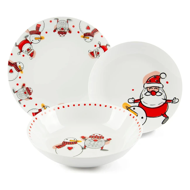 Excelsa Snowman 65991 Tellerservice 18 Stck - Weihnachtsatmosphäre für Ihren Tisch