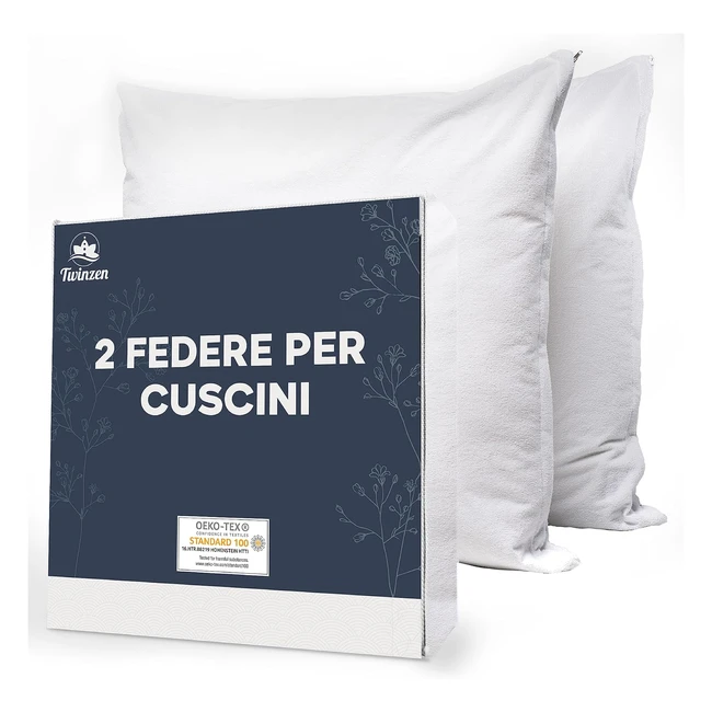 Federa cuscino 40x60 impermeabile Twinzen, set da 2, certificato Oekotex