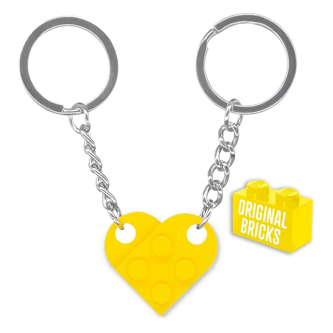 Portachiavi coppia Numerophi Legolove mattoni veri cuore costruzione original