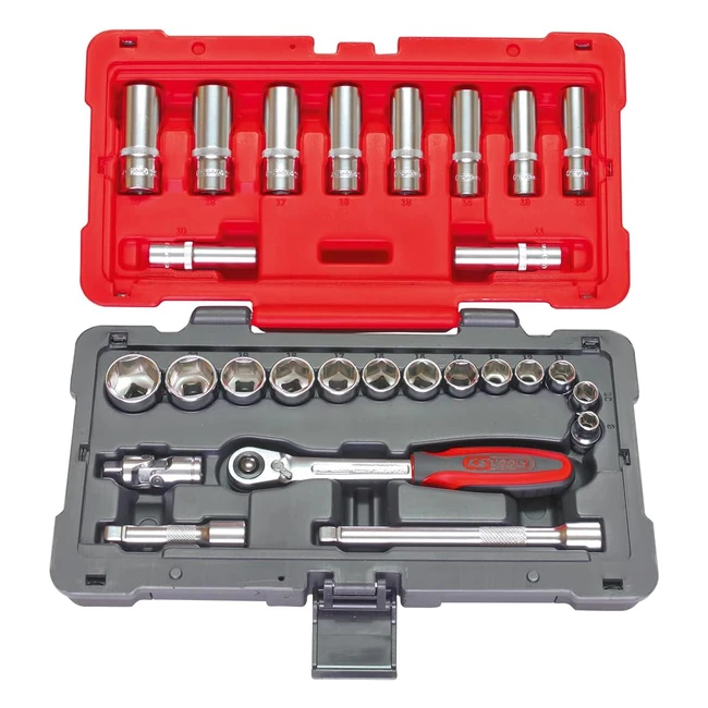 Coffret Douilles et Accessoires KS Tools 9220627 - Gamme Ultimate - 27 pièces - Chrome Satiné