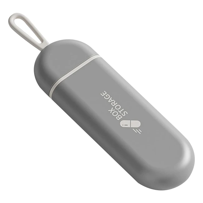 Portapillole da viaggio Ofidus, portatile a 3 celle, corda in silicone, resistente all'umidità, grigio